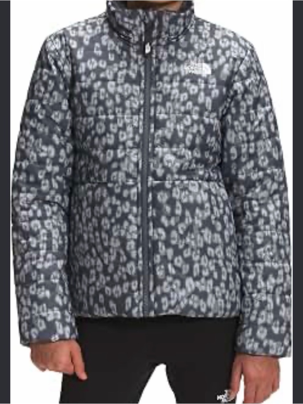 The North Face Girls' Gray Leopard Puffer Jacket